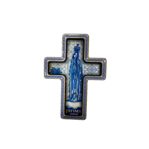 IMÁN CRUZ C/FÁTIMA MADERA 9.5 x 7 cm