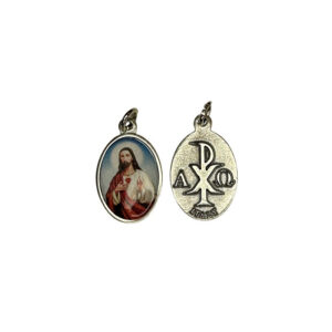 50 / MEDALLA SAGRADO CORAZÓN DE JESÚS PLATA 20 mm