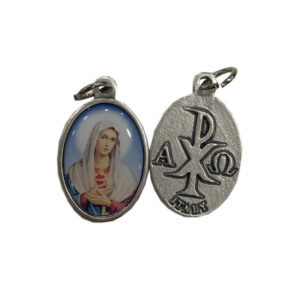 50 / MEDALLA INMACULADO CORAZÓN DE MARÍA PLATA 20 mm