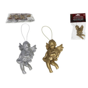 ÁNGEL PLÁSTICO PLATA/ORO NAVIDAD 10 cm