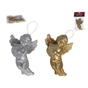 ÁNGEL PLÁSTICO ORO/PLATA NAVIDAD 13 cm