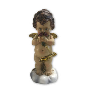ÁNGEL CON RAMO DE FLORES 19x9 cm