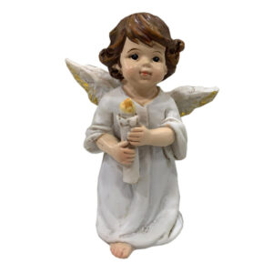 ÁNGEL BEIGE CON VELA 8.5x6.5 cm (caja 144)
