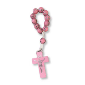 DECENARIO ROSA CON BRILLANTES 10cm