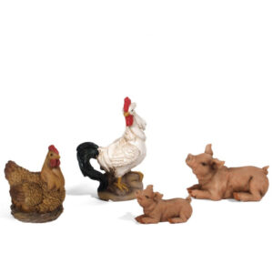 CONJUNTO CON 4 ANIMALES GRANJA 5x7cm