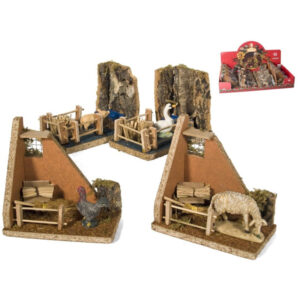 CORRAL CON ANIMALES 13x14x8cm