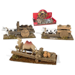 ANIMAL CON CARRETA 8x18x8cm