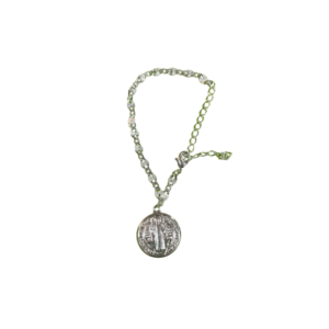PULSERA PLATA CON MEDALLA S. BENITO