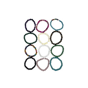 PULSERA PIEDRAS COLORES SURTIDAS (PACK 12)