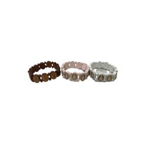 PACK 12 PULSERA MADERA OVAL COLORES