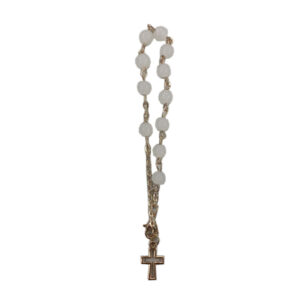 PULSERA DENARIO CON CRUZ BLANCA GRANDE