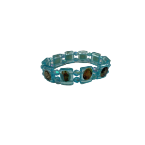 PACK 12 PULSERA PLÁSTICO AZUL CON SANTOS