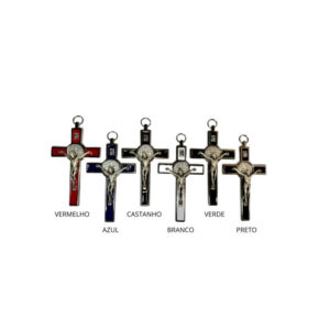 CRUCIFIJO SAN BENITO PLATA 14CM