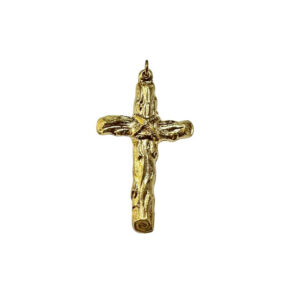 CRUZ CRISTIANA CON CAJA DORADA 8CM