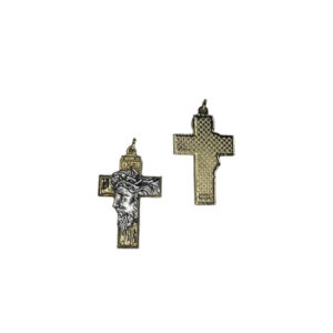 MEDALLA CRUZ CON ROSTRO CRISTO ORO/PLATA