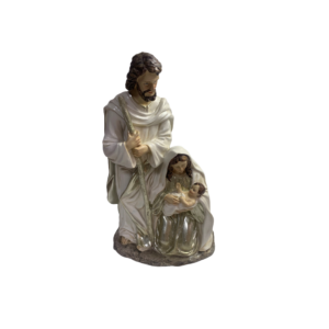 PESEBRE BLANCO PLATA CON PALMERA (CAJA 6) 29CM