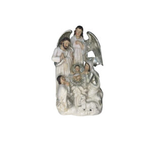 PESEBRE BLANCO PLATA CON BRILLANTES 23CM (CAJA 12)